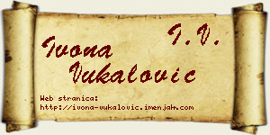 Ivona Vukalović vizit kartica